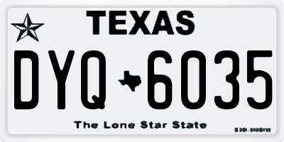 TX license plate DYQ6035