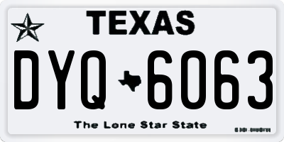 TX license plate DYQ6063