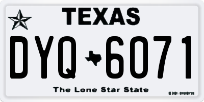 TX license plate DYQ6071