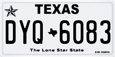 TX license plate DYQ6083