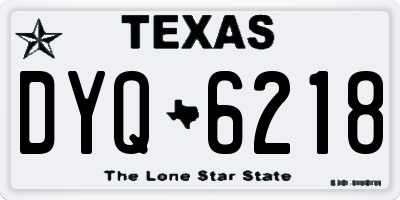 TX license plate DYQ6218