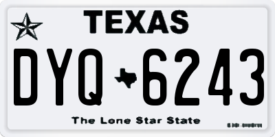 TX license plate DYQ6243
