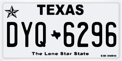 TX license plate DYQ6296