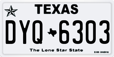 TX license plate DYQ6303