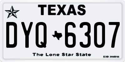 TX license plate DYQ6307