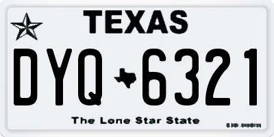 TX license plate DYQ6321