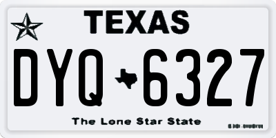 TX license plate DYQ6327
