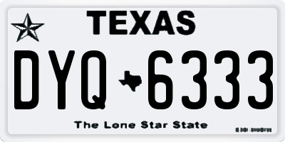 TX license plate DYQ6333