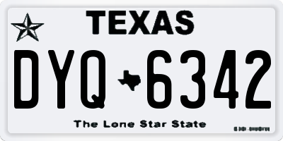 TX license plate DYQ6342