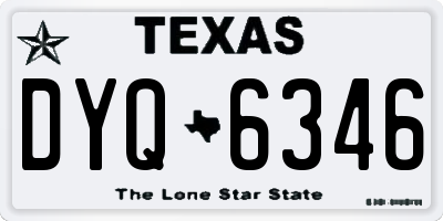 TX license plate DYQ6346