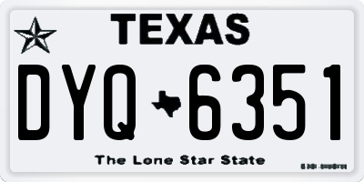 TX license plate DYQ6351