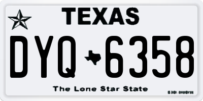 TX license plate DYQ6358