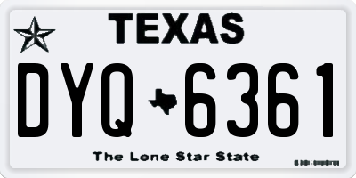 TX license plate DYQ6361