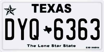 TX license plate DYQ6363