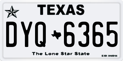 TX license plate DYQ6365