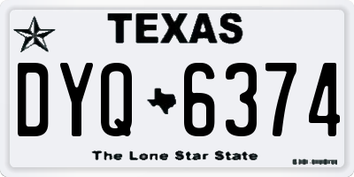 TX license plate DYQ6374