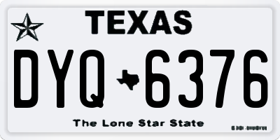 TX license plate DYQ6376