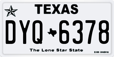 TX license plate DYQ6378