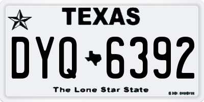TX license plate DYQ6392