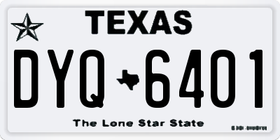 TX license plate DYQ6401