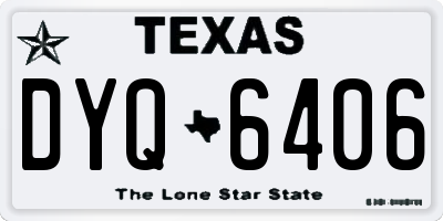 TX license plate DYQ6406