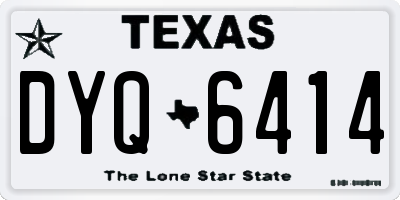 TX license plate DYQ6414