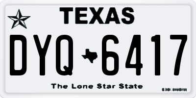 TX license plate DYQ6417