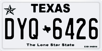 TX license plate DYQ6426