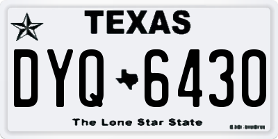 TX license plate DYQ6430