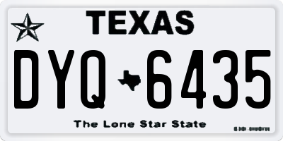 TX license plate DYQ6435