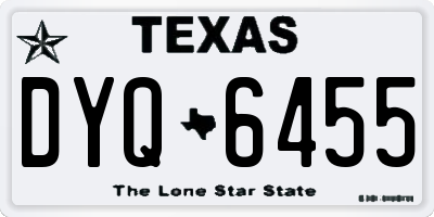 TX license plate DYQ6455