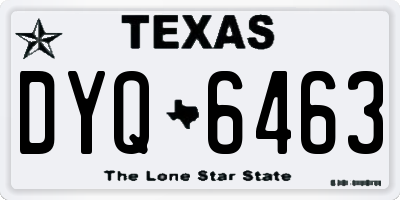 TX license plate DYQ6463