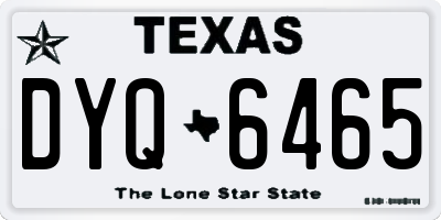 TX license plate DYQ6465