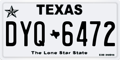 TX license plate DYQ6472