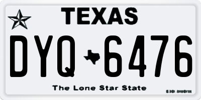 TX license plate DYQ6476