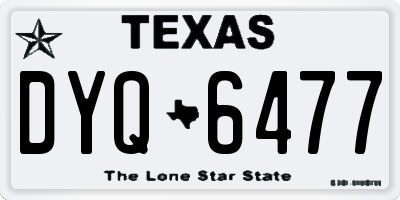 TX license plate DYQ6477