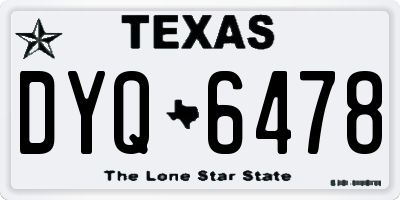 TX license plate DYQ6478