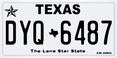 TX license plate DYQ6487