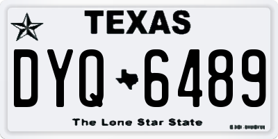 TX license plate DYQ6489