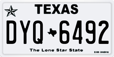 TX license plate DYQ6492