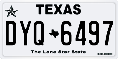 TX license plate DYQ6497