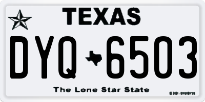 TX license plate DYQ6503