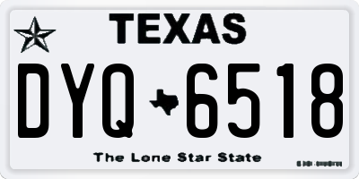TX license plate DYQ6518