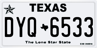 TX license plate DYQ6533
