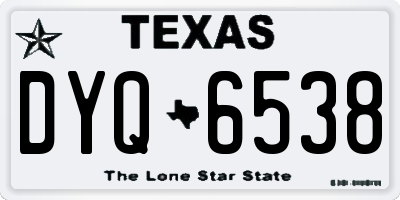 TX license plate DYQ6538