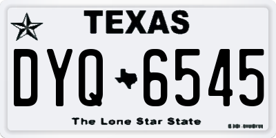 TX license plate DYQ6545