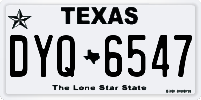 TX license plate DYQ6547