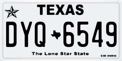 TX license plate DYQ6549