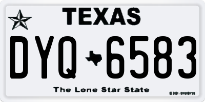 TX license plate DYQ6583