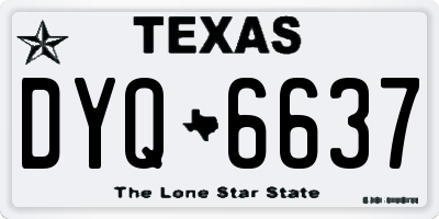 TX license plate DYQ6637